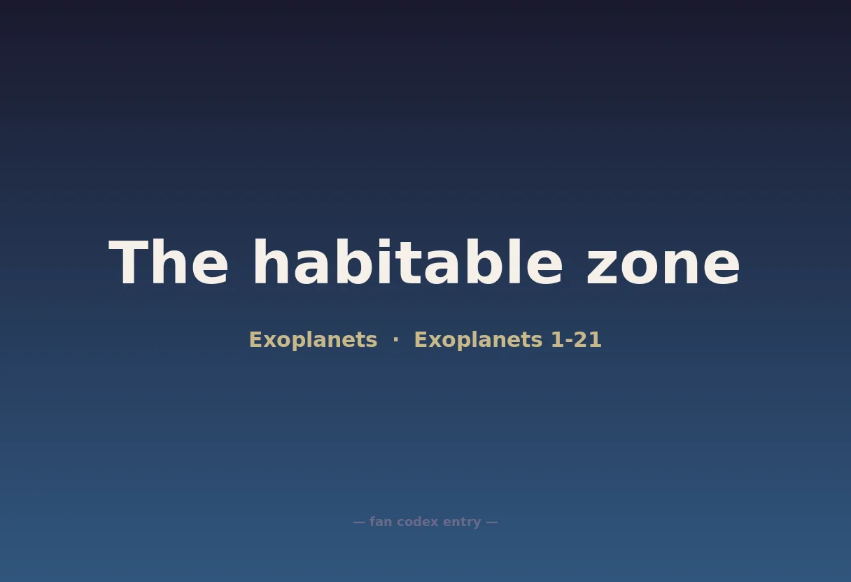 The habitable zone